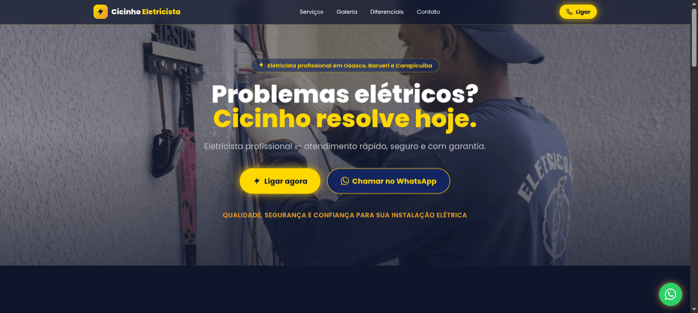 Site para Eletricista